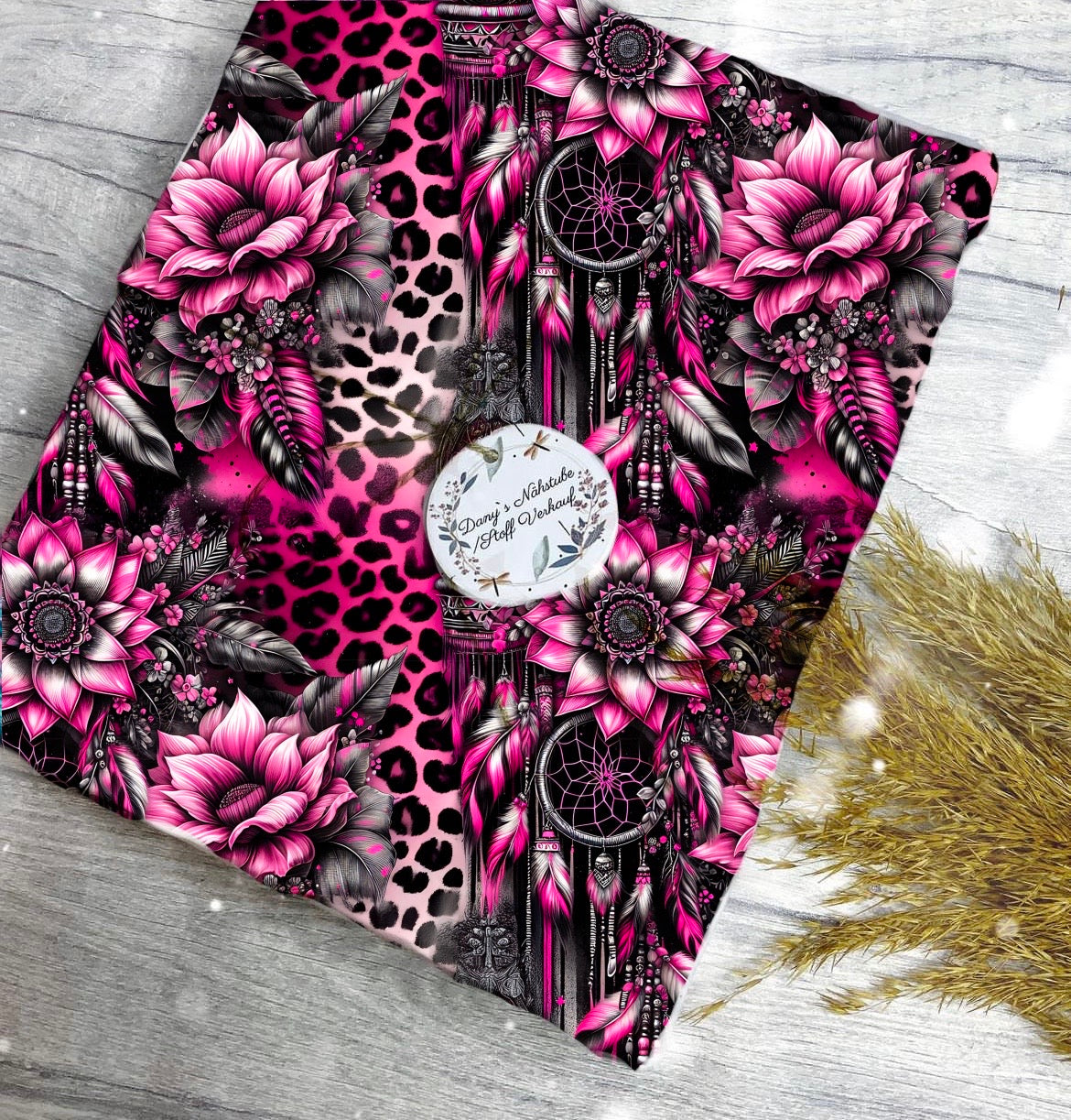 Neon Schwarz Pink Blümchen  Dauervorbestellung